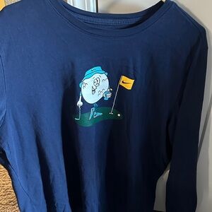 Nike Golf Navy Long Sleeve Tee with Golf Graphic